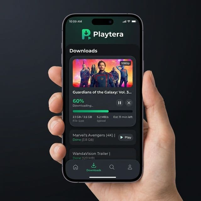 Playtera logo visible during download process